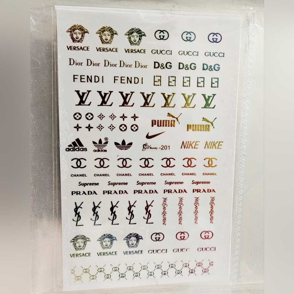 NWT NAIL ART DESIGN STICKERS HOLOGRAPHIC 🌈 N°201!
